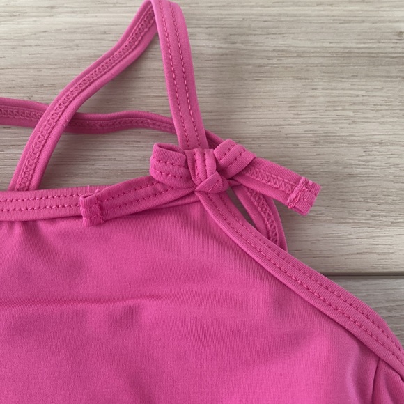 EUC Gymboree Size 3-6m Baby One Piece Pink Ruffle Cross Back Swimsuit with Liner - Picture 6 of 6
